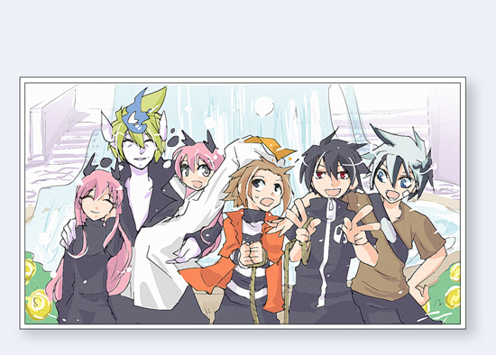 alba, ruki, ross, crea, honey, and 1 more (sen'yuu.) drawn by noi382
