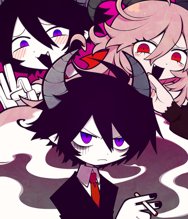 satanick, lil, and glasses (funamusea) drawn by funamusea_(artist)