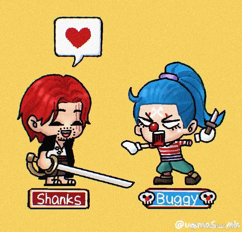 shanks and buggy the clown (one piece) drawn by vamos_mk