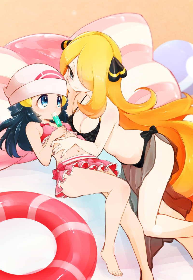 dawn and cynthia (pokemon and 1 more) drawn by chorimokki