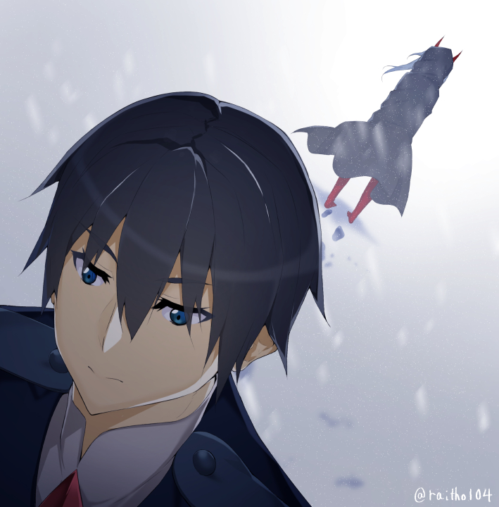 zero two and hiro (darling in the franxx) drawn by raitho