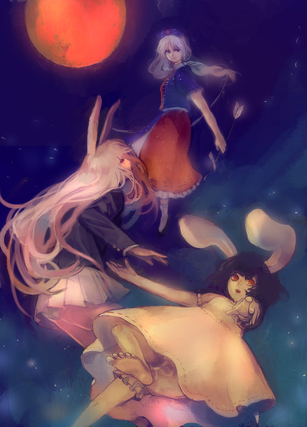 reisen udongein inaba, inaba tewi, and yagokoro eirin (touhou) drawn by chiizu_sakiika