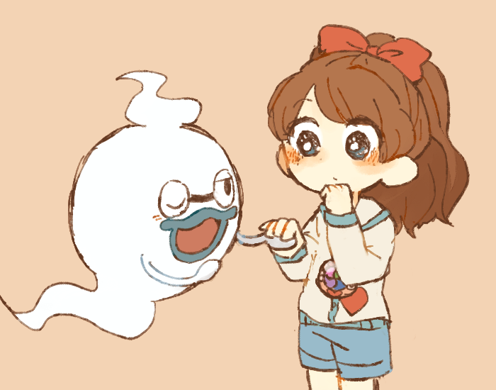 whisper and kodama fumika (youkai watch) drawn by kuri_(shibimame)