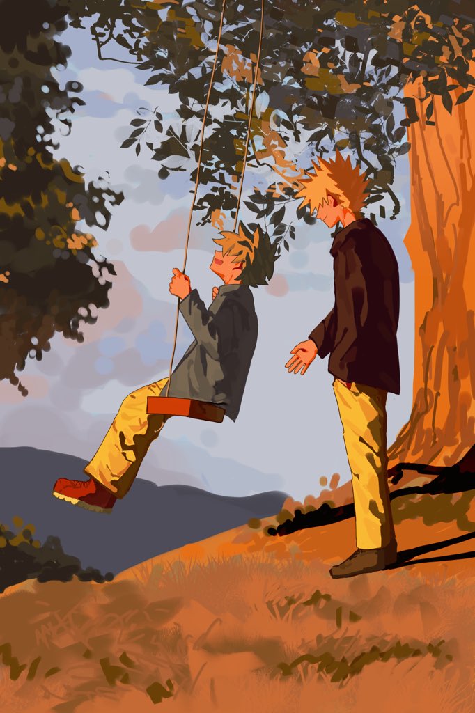 midoriya izuku and bakugou katsuki (boku no hero academia) drawn by nichole0218