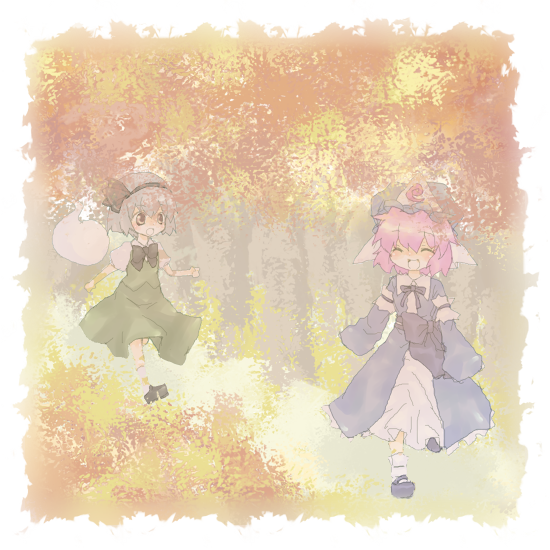 konpaku youmu and saigyouji yuyuko (touhou) drawn by p_(8909)