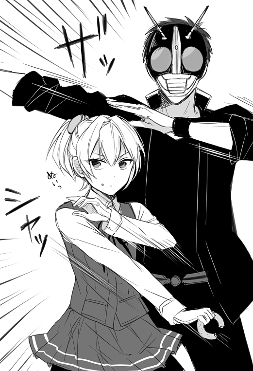 admiral, shiranui, kamen rider black, and admiral shinonome harutora (kantai collection and 3 more) drawn by nagomi_(mokatitk)