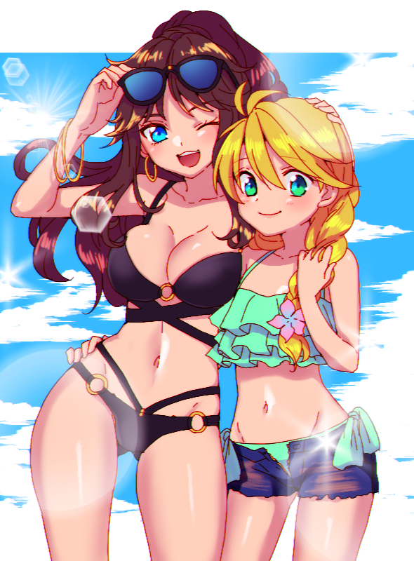 green and yellow (pokemon and 1 more) drawn by mokorei