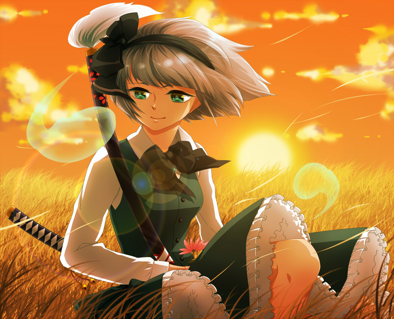 konpaku youmu (touhou) drawn by haraya