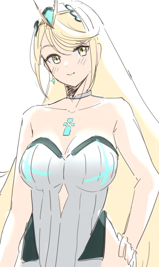 mythra (xenoblade chronicles and 1 more) drawn by skeptycally