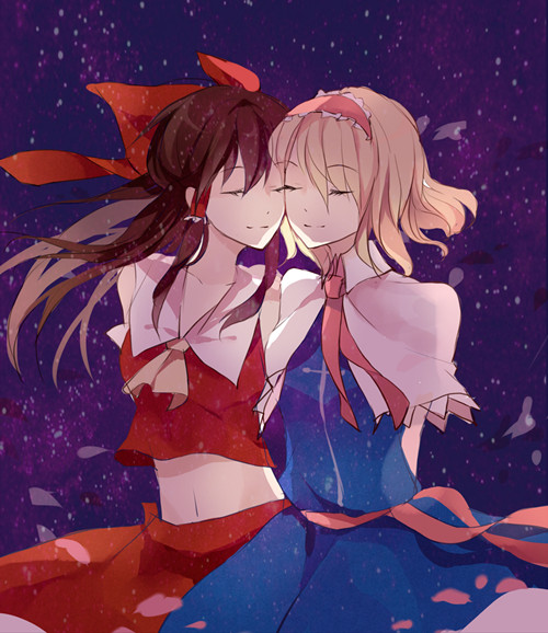 hakurei reimu and alice margatroid (touhou) drawn by shen_yi