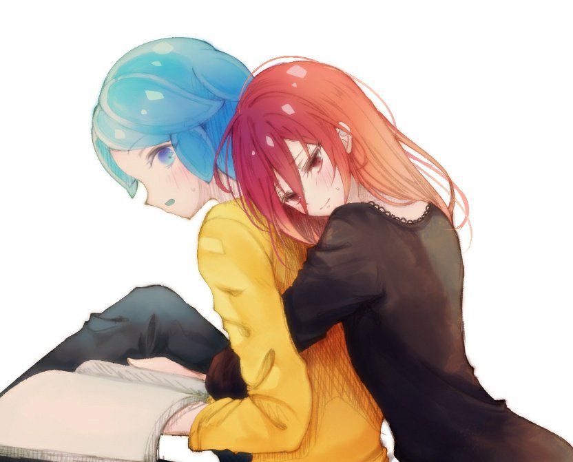 phosphophyllite and cinnabar (houseki no kuni) drawn by meguritekuruhi