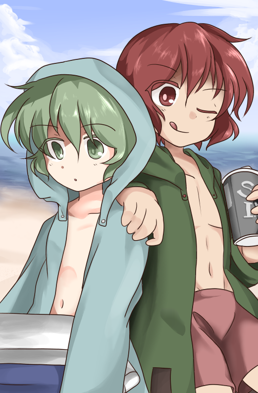shitodo hooaka and shitodo aoji (len'en) drawn by jandare