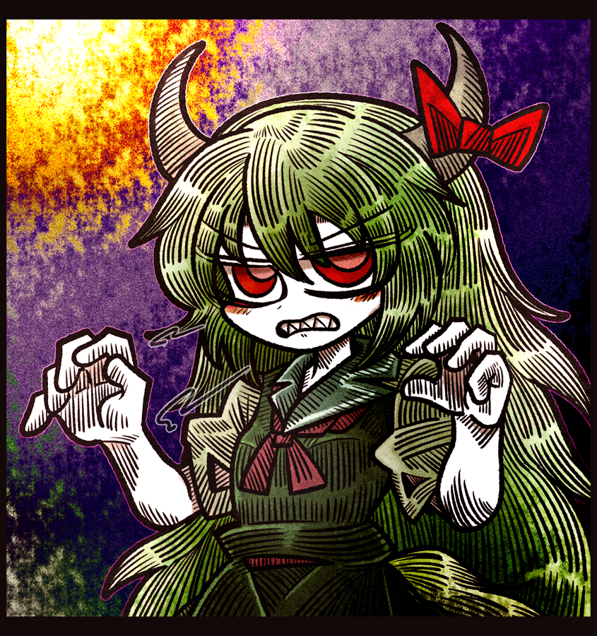 kamishirasawa keine and ex-keine (touhou) drawn by suenari_(peace)