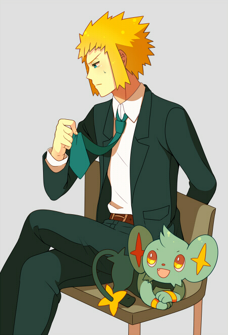 shinx and volkner (pokemon and 1 more) drawn by himari_g_(sr)