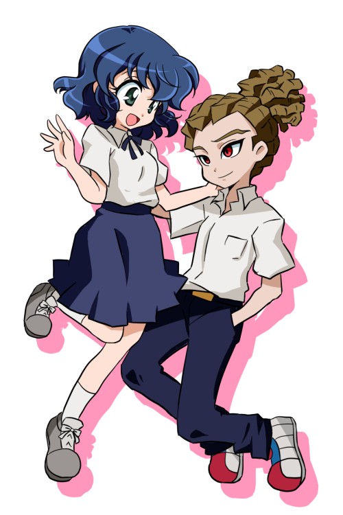 kidou yuuto and otonashi haruna (inazuma eleven) drawn by u-tuki