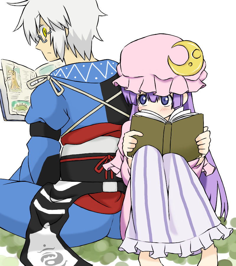 patchouli knowledge and morichika rinnosuke (touhou) drawn by sag_(karehabase)