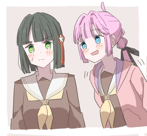momose ginko and anyoji hime (love live! and 1 more) drawn by s_(y7555128265305)