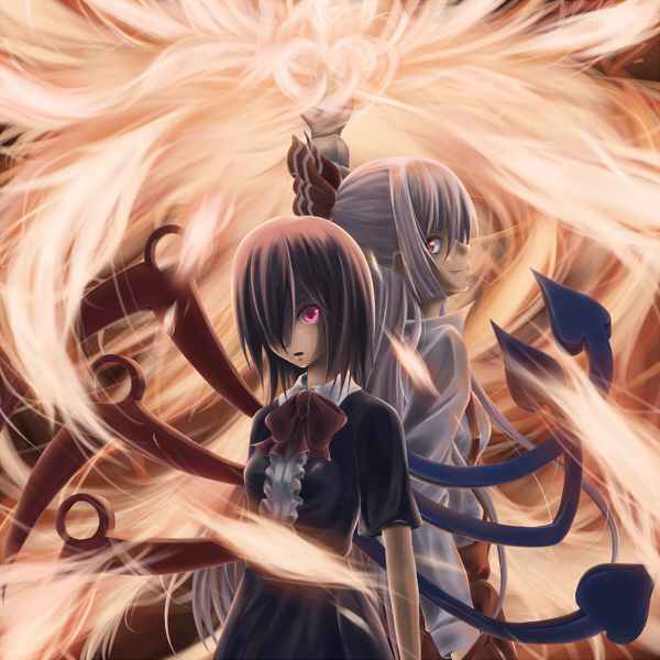 fujiwara no mokou and houjuu nue (touhou) drawn by bit_(keikou_syrup)