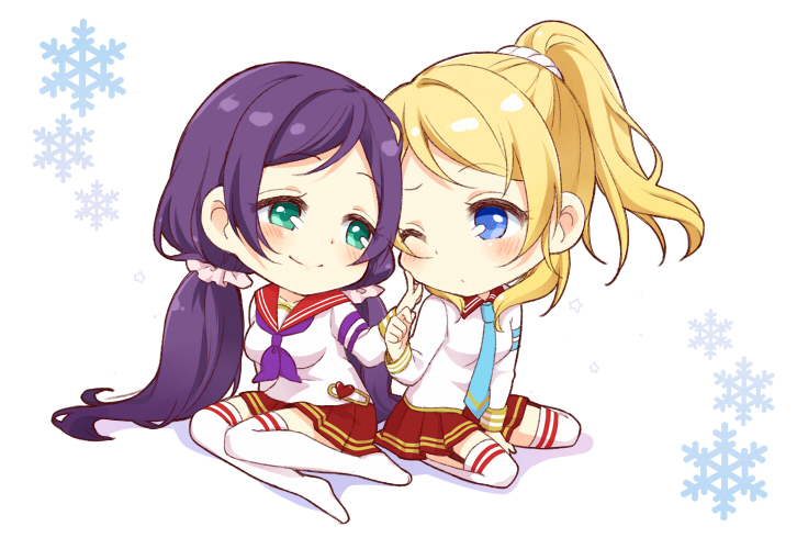 tojo nozomi and ayase eli (love live! and 2 more) drawn by hazuki_natsu
