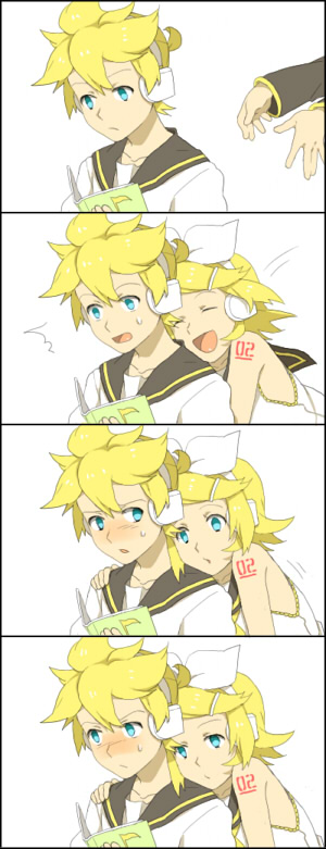 kagamine rin and kagamine len (vocaloid) drawn by hitujiya