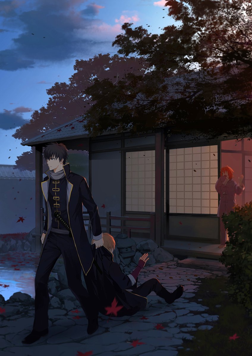 kagura, okita sougo, and hijikata toushirou (gintama) drawn by loli_bushi