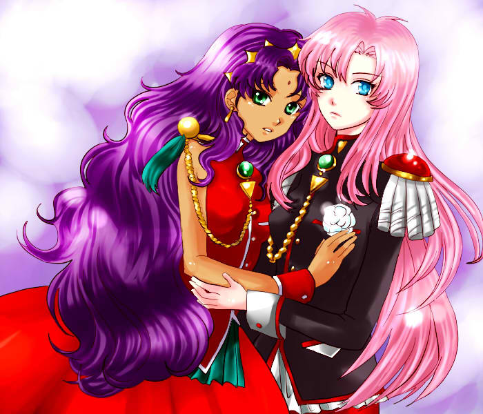 tenjou utena and himemiya anthy (shoujo kakumei utena) drawn by konomura