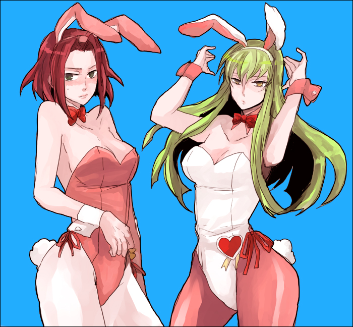 c.c. and kouzuki kallen (code geass) drawn by sudachips