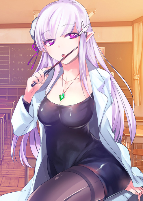 emilia (re:zero kara hajimeru isekai seikatsu) drawn by wonagi