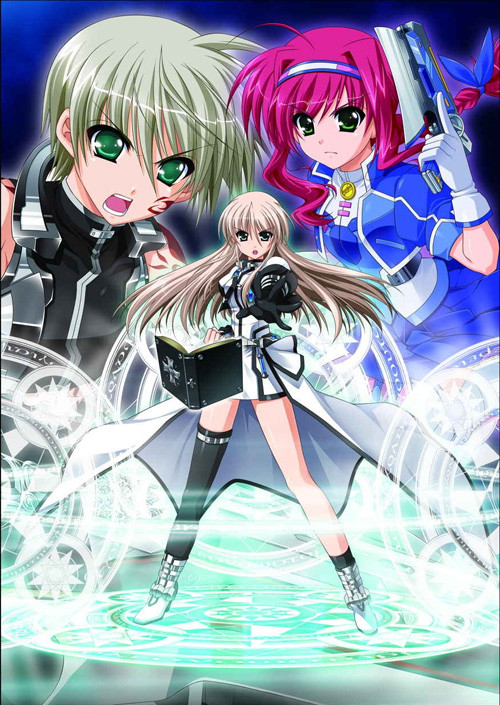 amitie florian, lily-strosek, thoma avenir, variant zapper, and bible of silver cross (lyrical nanoha and 4 more) drawn by higa_yukari