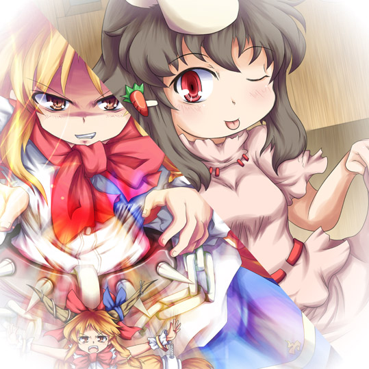ibuki suika and inaba tewi (touhou) drawn by konata_gazel