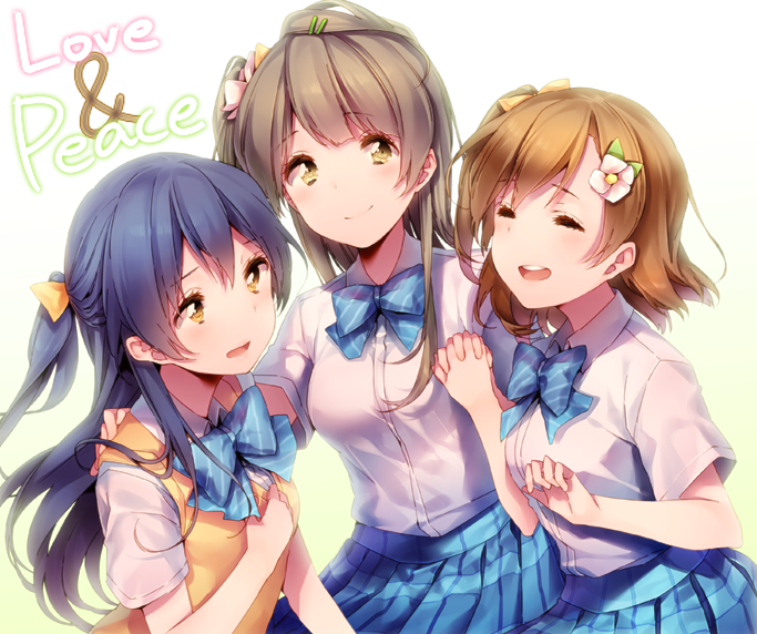 sonoda umi, minami kotori, and kosaka honoka (love live! and 1 more) drawn by dsmile