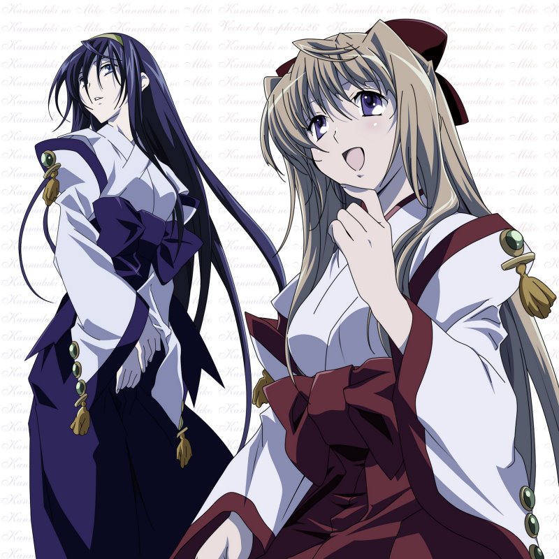 himemiya chikane and kurusugawa himeko (kannazuki no miko) drawn by fujii_maki