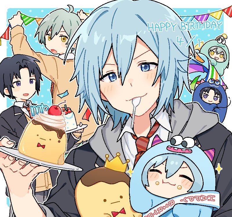 yotsuba tamaki, izumi iori, and isumi haruka (idolish7) drawn by maguro_kan