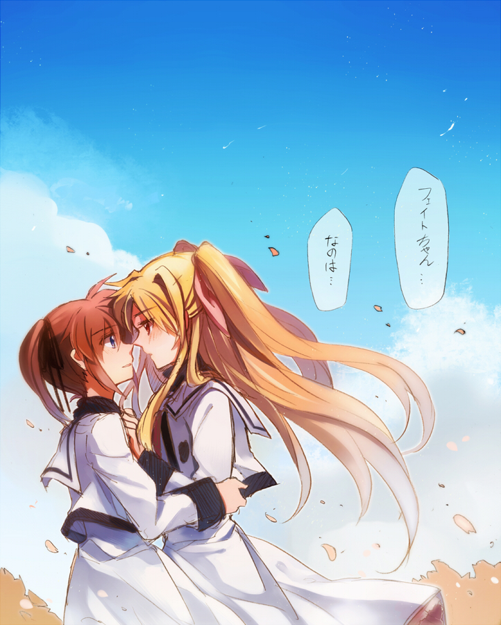 fate testarossa and takamachi nanoha (lyrical nanoha and 2 more) drawn by aki_(neyuki41028)