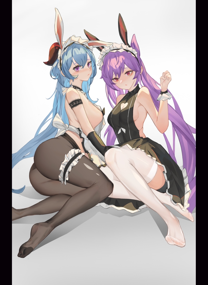 ganyu and keqing (genshin impact) drawn by hell_xt