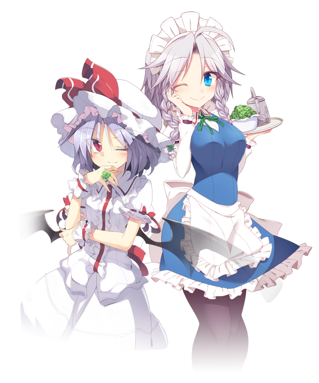 remilia scarlet and izayoi sakuya (touhou) drawn by kuresento and satou_kibi