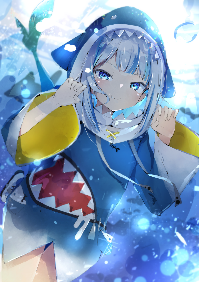gawr gura and bloop (hololive and 1 more) drawn by nekopote