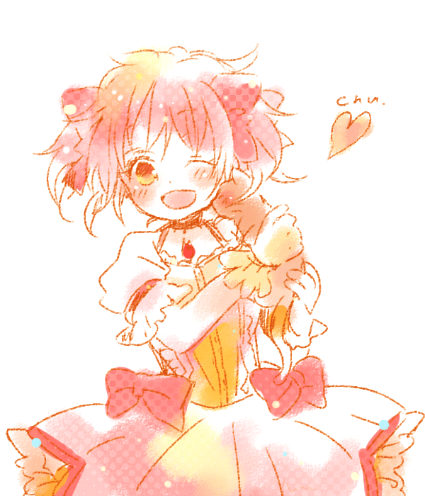 kaname madoka and amy (mahou shoujo madoka magica) drawn by hapu