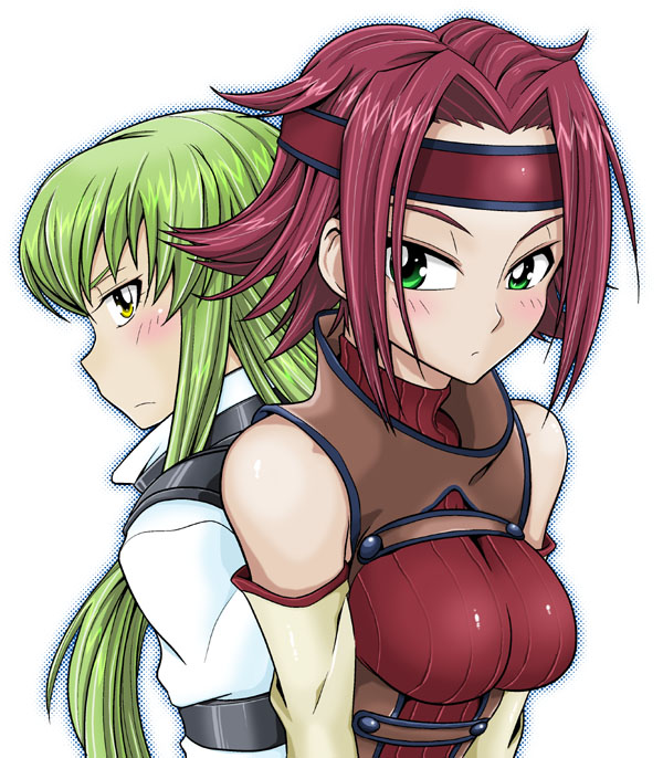 c.c. and kouzuki kallen (code geass) drawn by miyakodori_takayuki
