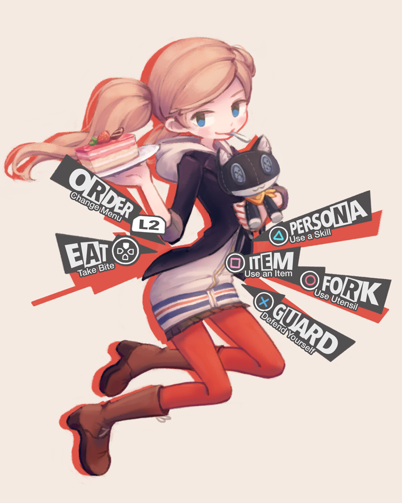 takamaki anne and morgana (persona and 1 more) drawn by makaroll