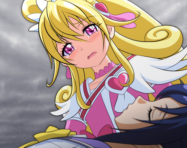 hishikawa rikka, aida mana, and cure heart (precure and 1 more) drawn by tooi_aoiro