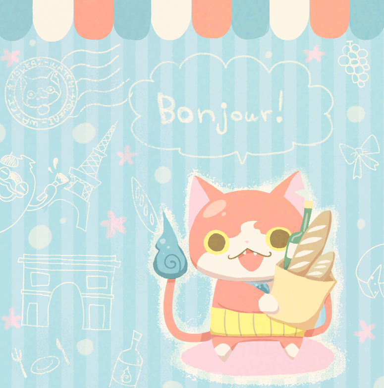 jibanyan and whisper (youkai watch) drawn by umi_(srtm07)