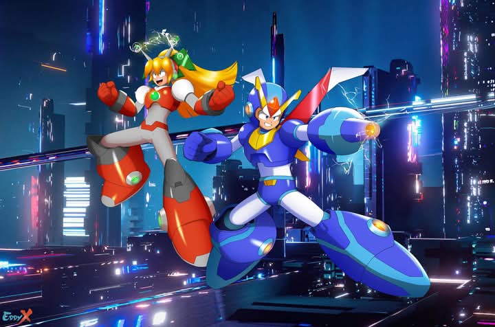 roll, mega man, hyper roll, and hyper mega man (mega man and 1 more) drawn by eddy_x