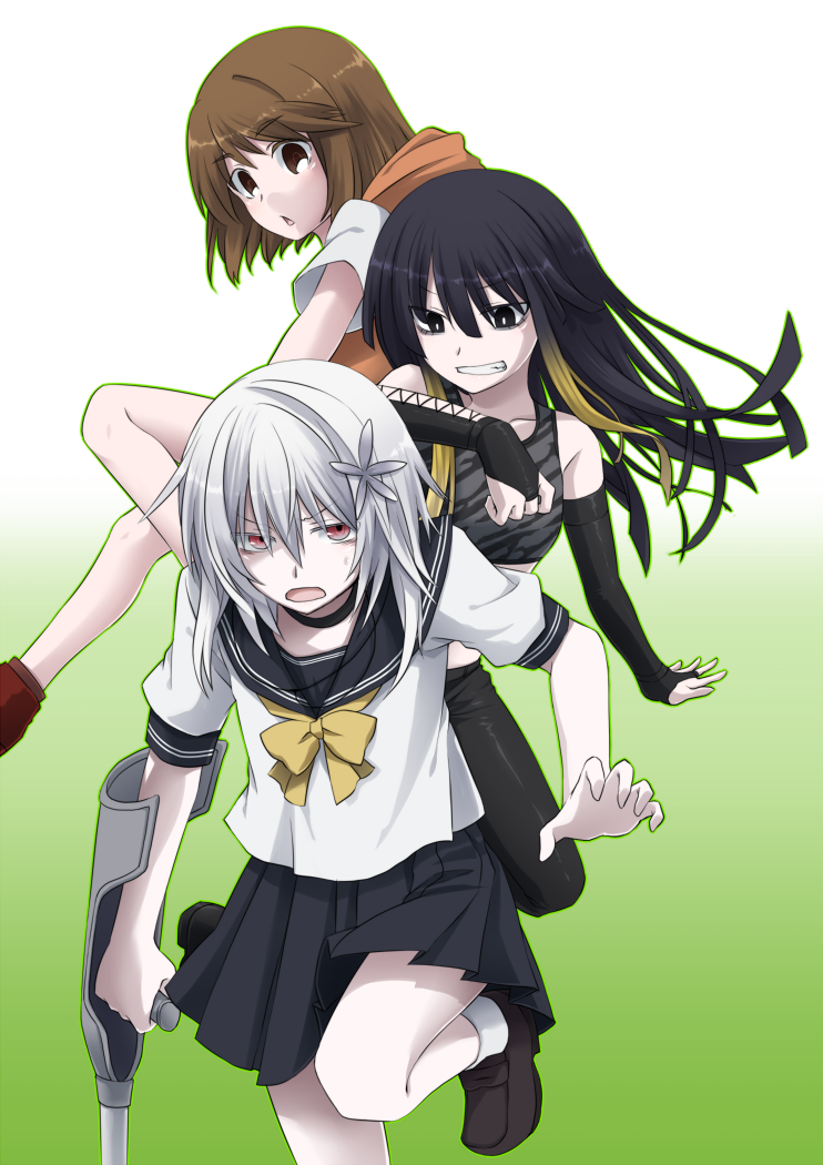 accelerator, kinuhata saiai, suzushina yuriko, and kuroyoru umidori (toaru majutsu no index and 3 more) drawn by idora_(idola)
