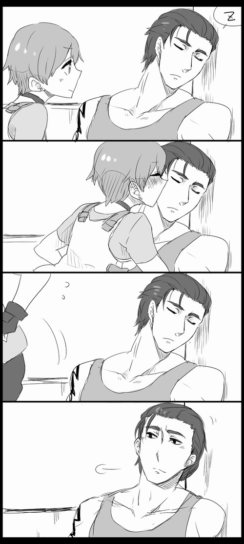 rebecca chambers and billy coen (resident evil and 1 more) drawn by murachan_(kuzukago)
