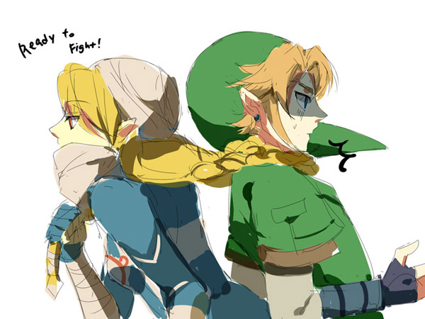 link and sheik (the legend of zelda and 1 more) drawn by muse_(rainforest)
