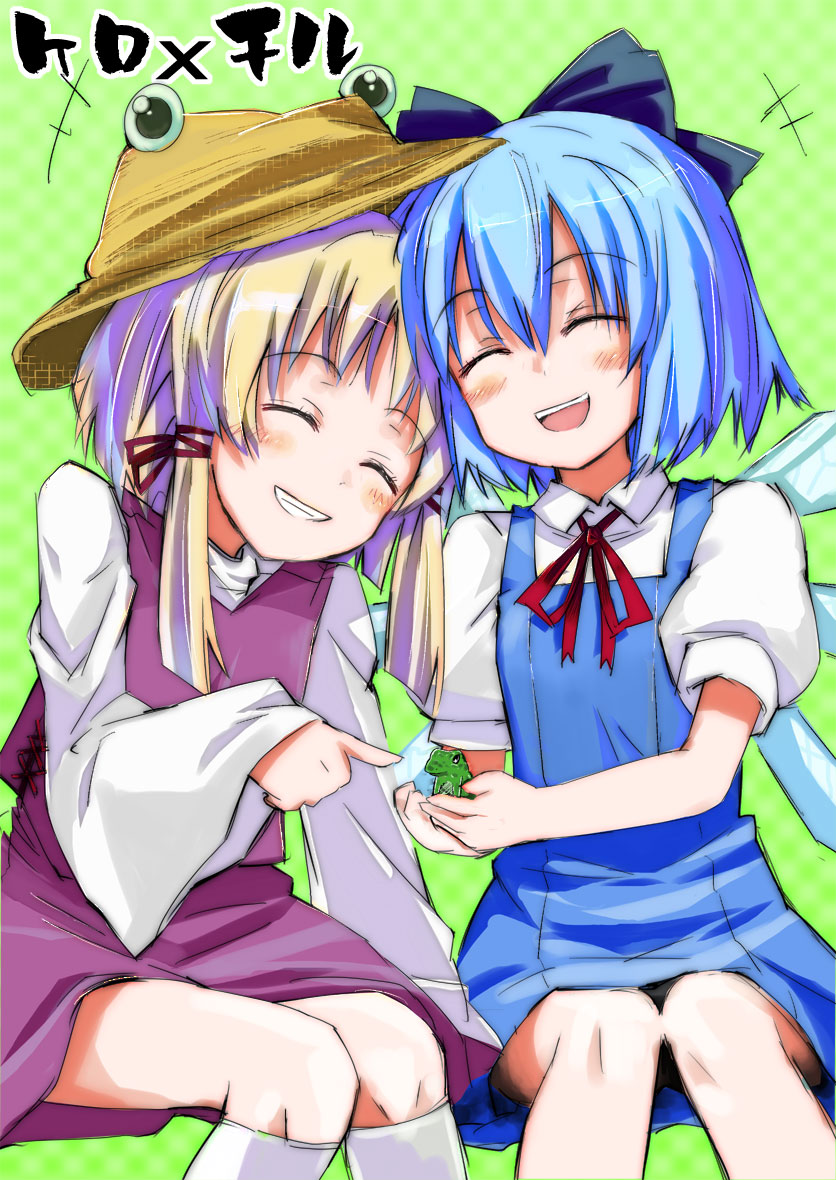 cirno and moriya suwako (touhou) drawn by gotyou