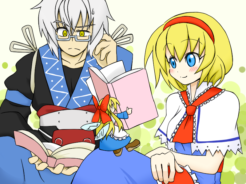 alice margatroid, morichika rinnosuke, and shanghai doll (touhou) drawn by sag_(karehabase)