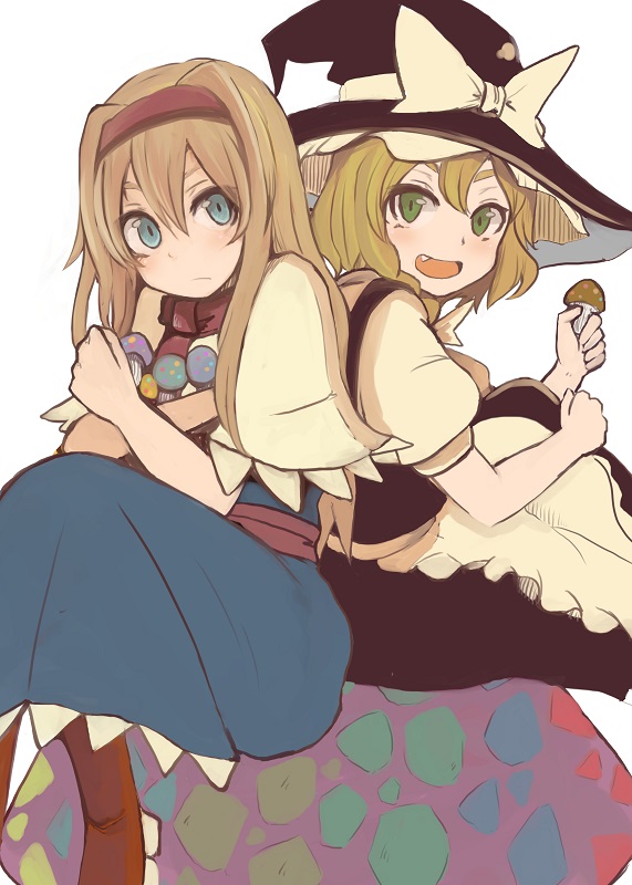 kirisame marisa and alice margatroid (touhou) drawn by necro_(nekurodayo)