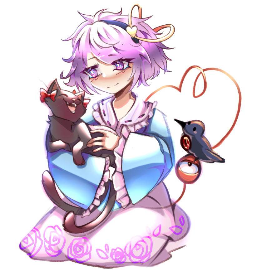 komeiji satori, kaenbyou rin, and reiuji utsuho (touhou) drawn by luo_qiangwei